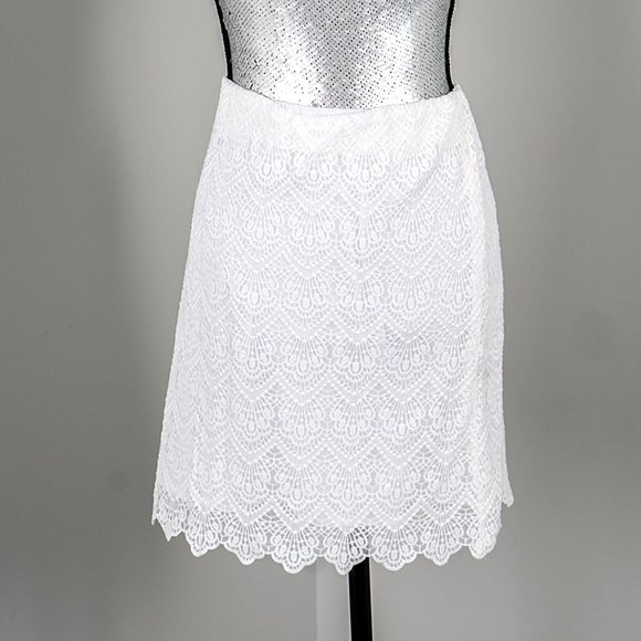 NWT J Crew whit lace skirt - 14